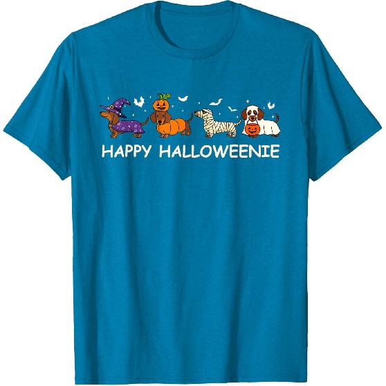 Weiner Dog Witch Happy Halloweenie Cute Halloween Dachshund T-Shirt
