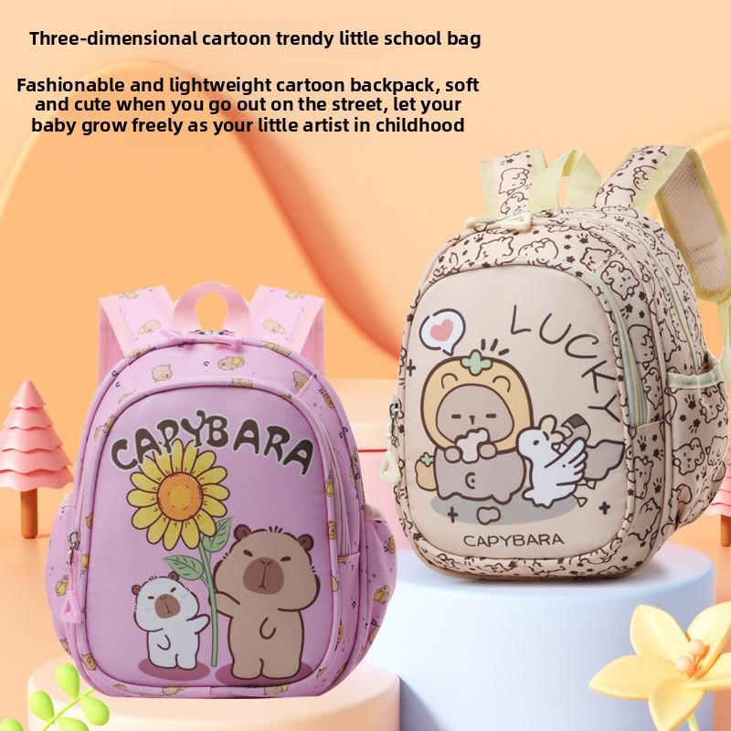 Capybara Curved Backpack Shoulder Straps Cartoon Fit For Children Preschool