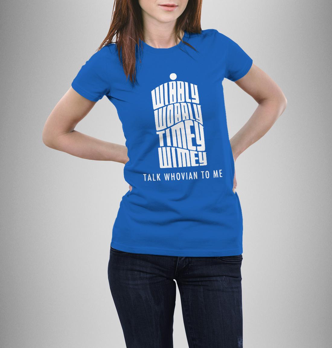 Dr Who T Shirt Mens Womens Tees Top Wibbly Wobbly Timey Wimey Talk whovian to me Shirt 2XL