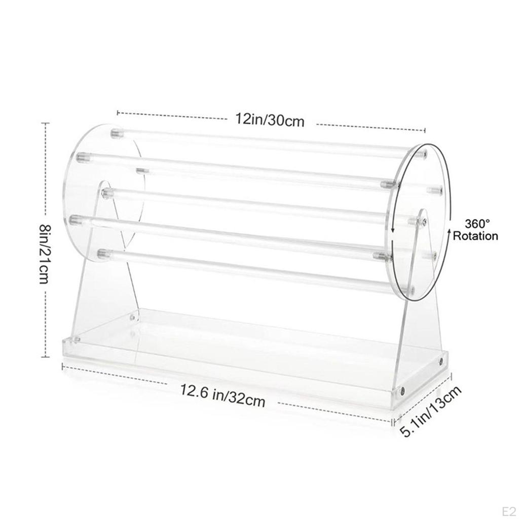 Hair Claw Clip Organizer Headband Rack for Women Jewelry Degree Rotating Acrylic Display