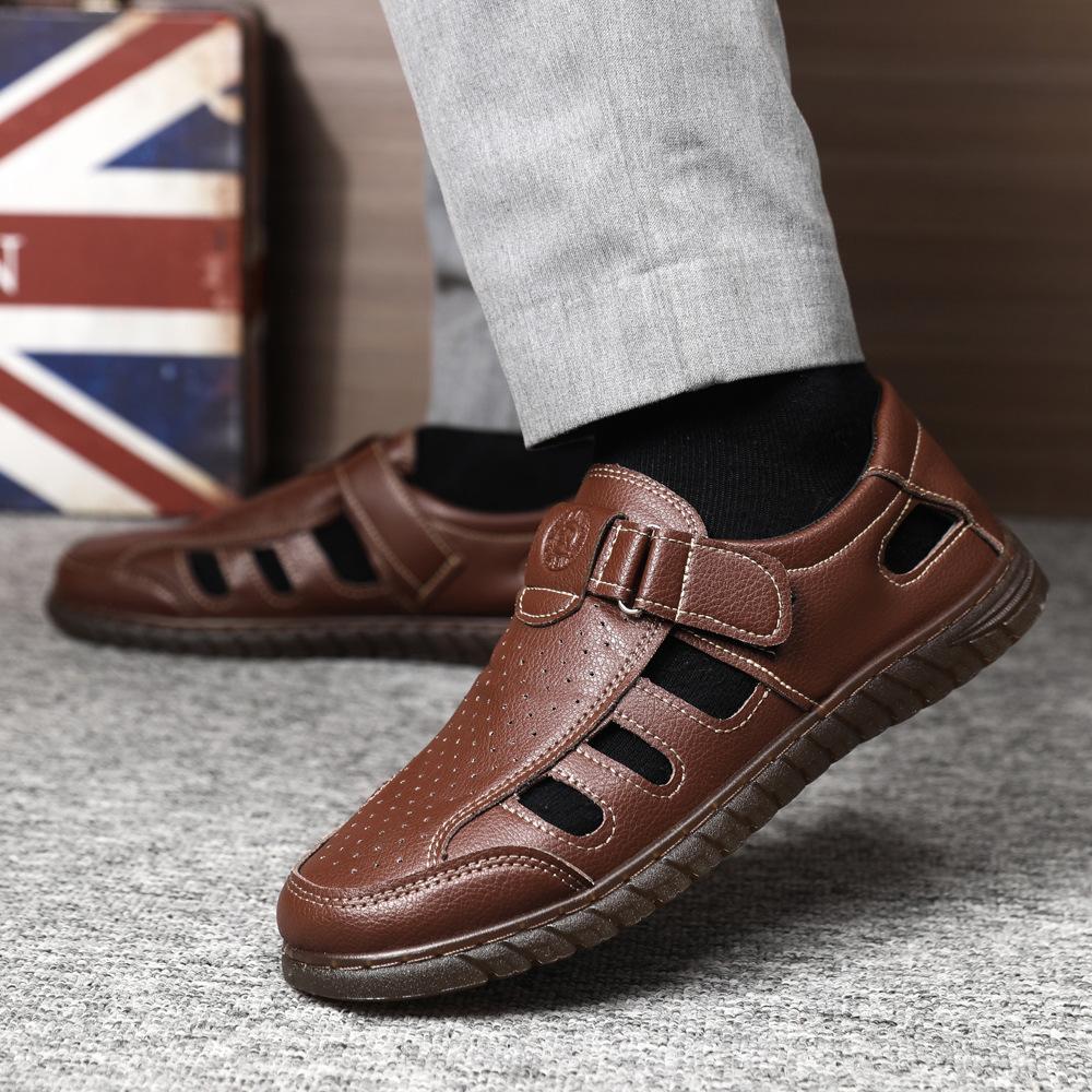 Manufacturer 2024 summer new men's sandals comfortable breathable hole shoes in the elderly hollow cool shoes