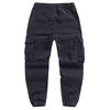 Men's Solid Color Safari Style Casual Pants Fashion Multi-Pockets Zipper Fly Full Length Trouses Men Breathable Jogging Pants