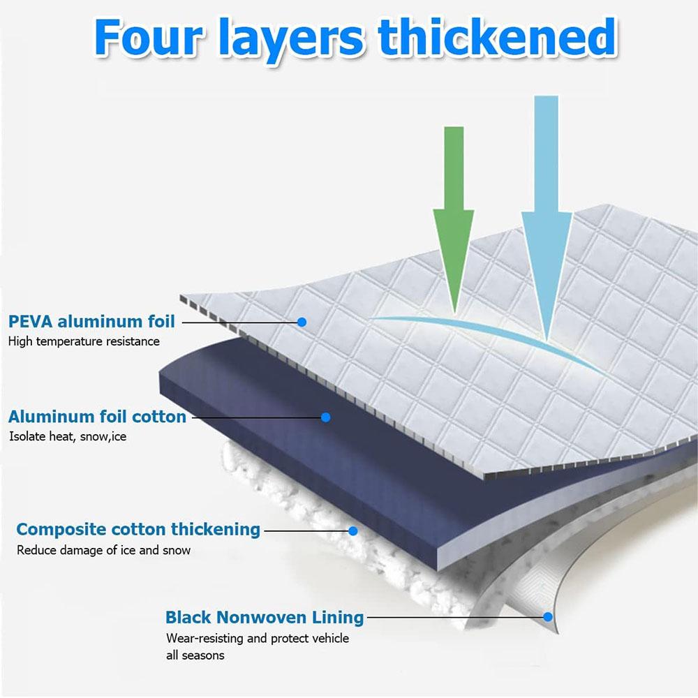 59x43" Car Windshield Cover Protector Sun Shade Winter Snow Ice Dust Frost Guard