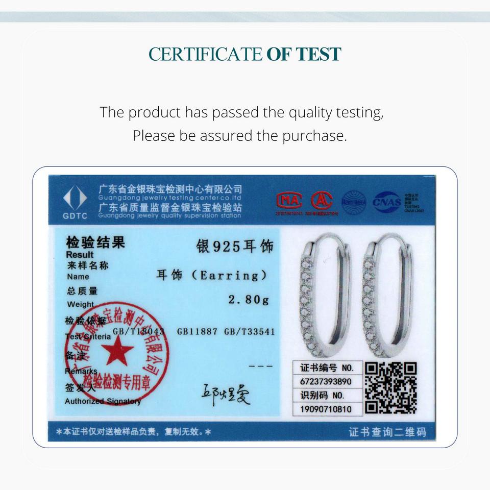 BAMOER 925 Ασήμι 925 Ορθογώνια Σκουλαρίκια Κλιπ Κομψά Κρικάκια με Ζιργκόν για Γυναίκες Δώρο Κοσμημάτων Γάμου/Αρραβώνα