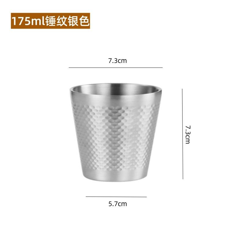 

304 Stainless Steel Korean Double-layer Cold Water Cup Beer Mugs Anti-scalding Anti-fall Cups Milk Mug For Kitchen Drinkware Bar As shown