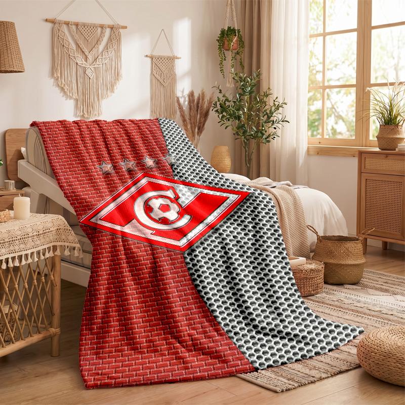Spartak Moscow Print Flannel Blanket Soft Warm Sofa Bed Throw Blanket For Home Office Bedroom