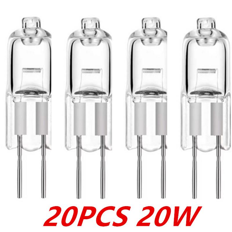 

20 шт./набор 5 Вт 10 Вт 20 Вт 35 Вт 50 Вт Энергосберегающие лампы G4 12 В комнатное освещение свет JC двухконтактная светодиодная хрустальная лампа-глобус 2900 К галогенный теплый свет