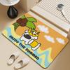 Little Apple Cute Diatom Mud Bath Mat: Quick-Drying, Non-Slip, Water-Absorbent Floor Pad for Easy Cleaning.