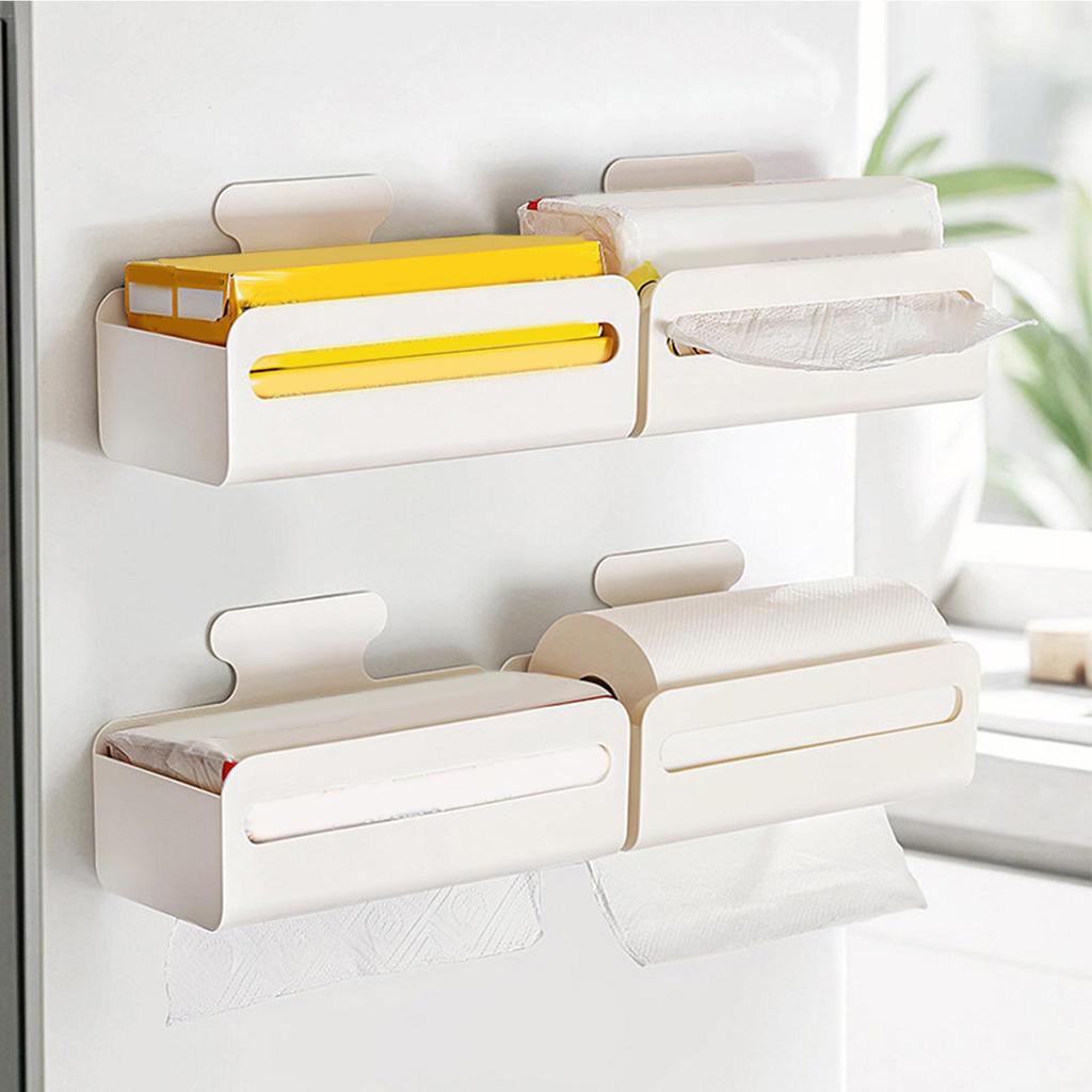 Suport magnetic pentru prosoape de hârtie de bucătărie, cutie de depozitare, suport pentru prosoape de hârtie, montat pe perete, recipient dispenser, organizator pentru frigider pentru