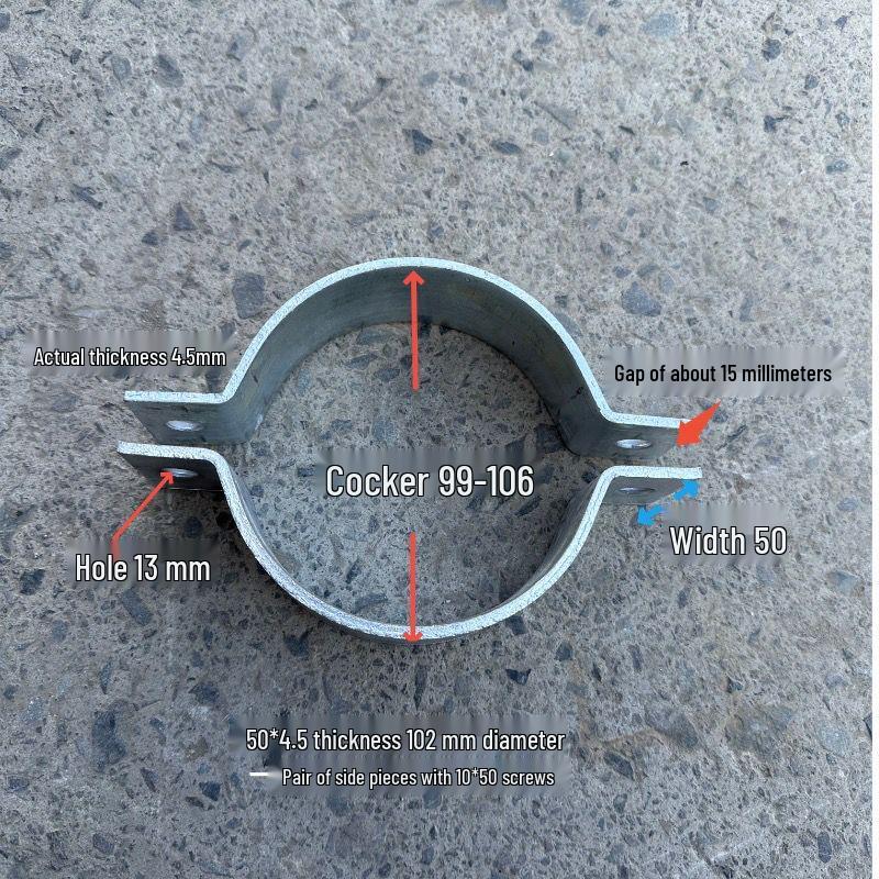 Abrazadera de Mástil y Cable de Viento Semicircular de Servicio Pesado para Postes de Cemento