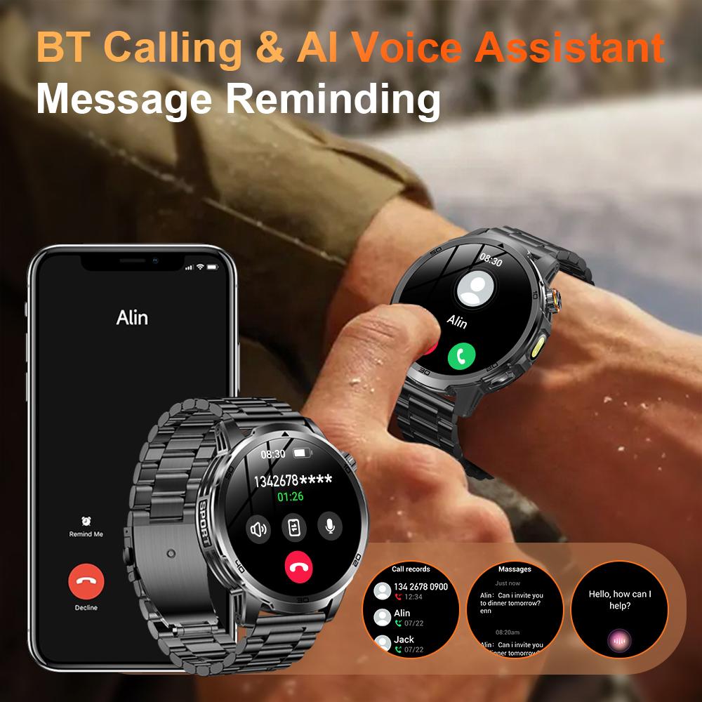 MEVADEN New 1.85 Inch Men's Bluetooth Call Smart Watch Sports Fitness Tracker Heart Monitor LED Flashlight Smartwatch For Android IOS 1000mAh MD60