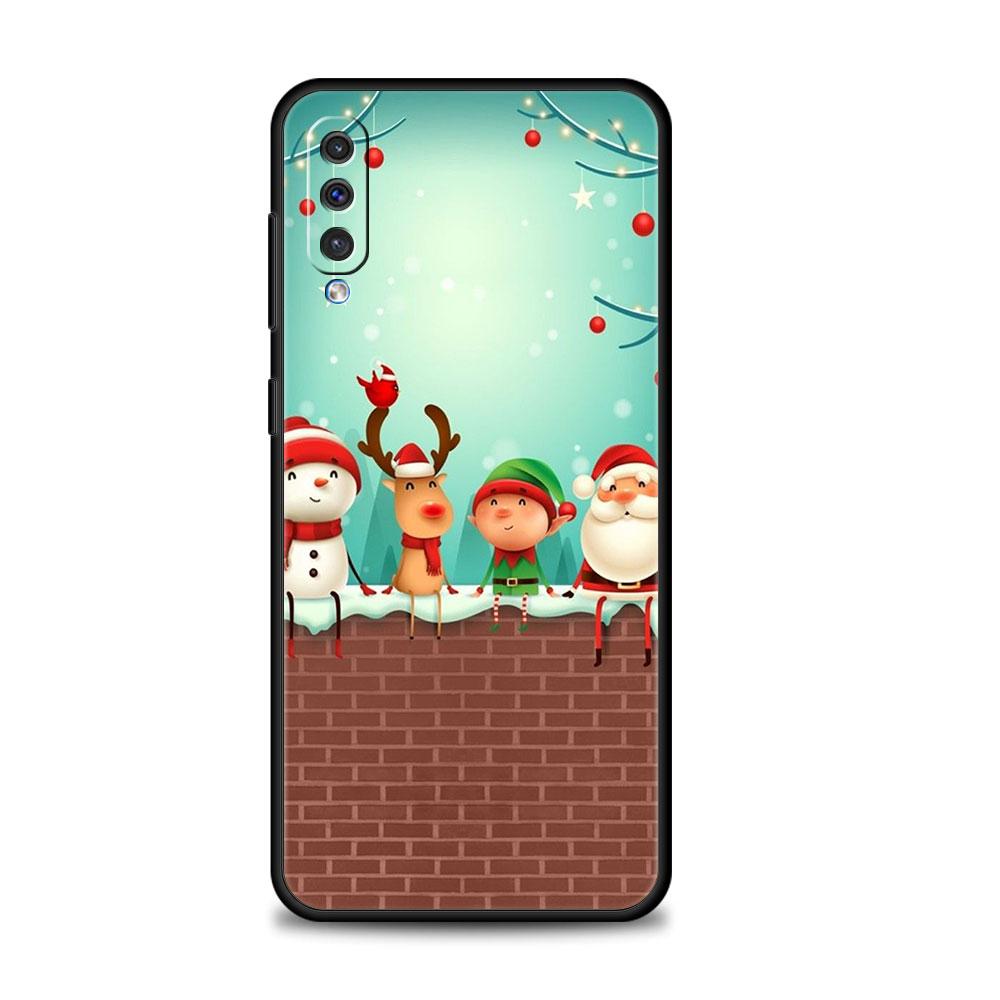 Christmas Snowman Deer Phone Case For Samsung Galaxy A50 A30 Note 8 9 20 Ultra A04 A50s A90 A40 A20e A10s A70 A20s M52 M33 M53