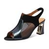 Sandalen für Damen 2026 Sommer Neuer Stil Atmungsaktiv Damen Dicke Ferse Hohl-Netz High Heels Damen Fischmund Schuhe