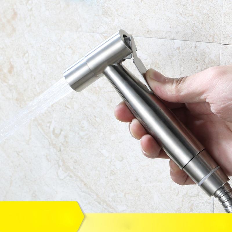 Nickle Brush Hand Held Toilet Bathroom Bidet Shower Head Spray Sprayer with Adjustable Pressure Shut-off Valve