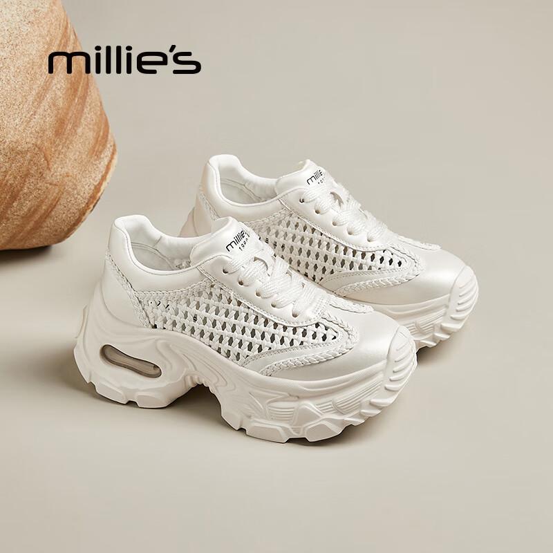 Millies Women s Hollow Breathable Platform Sneakers 37