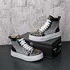 Fashion High Top Riveted Shoes Men's New Fashion Short Boots All Casual Shoes High Top Skateboard Shoes