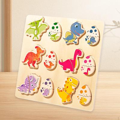 Dinosaur Wooden Puzzle Montessori Toy Preschool Learning, Matching Sorting Toys for