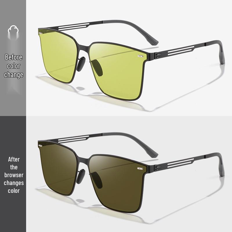 

Модные мужские солнцезащитные очки с металлической квадратной оправой и защитой от УФ-лучей для вождения