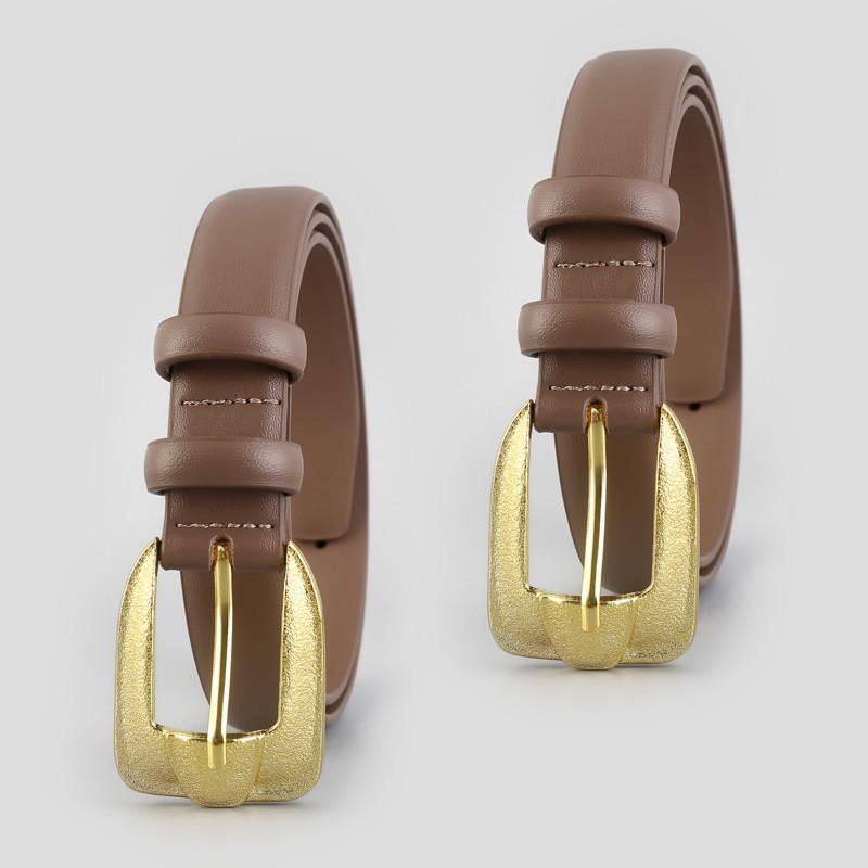 Ladies Genuine Leather Belt With Pin Buckle For Casual And Office Wear