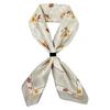 Silk Print Petite Scarf 60109002 Gray Floral 100 58cm Small Square Neck Bag Handle Accessory Women