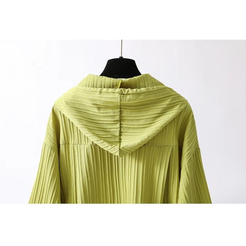 Long Sleeve Lightweight Loose Women Shirt Hooded Sun Protection Versatile Blouse Spring Autumn Retro Casual Solid Shirt