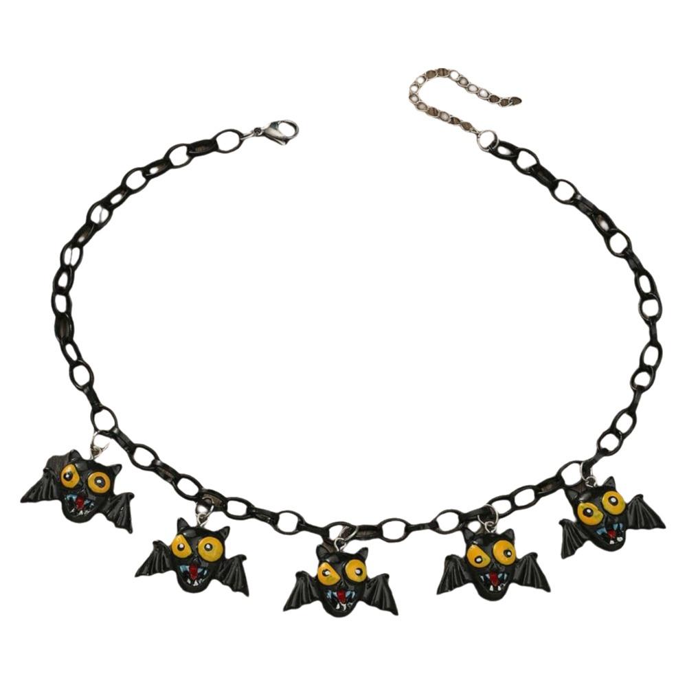 Resin Halloween Pumpkin Necklace Bat Halloween Jewelry Ghost Pendant Necklace  Ghost Festival