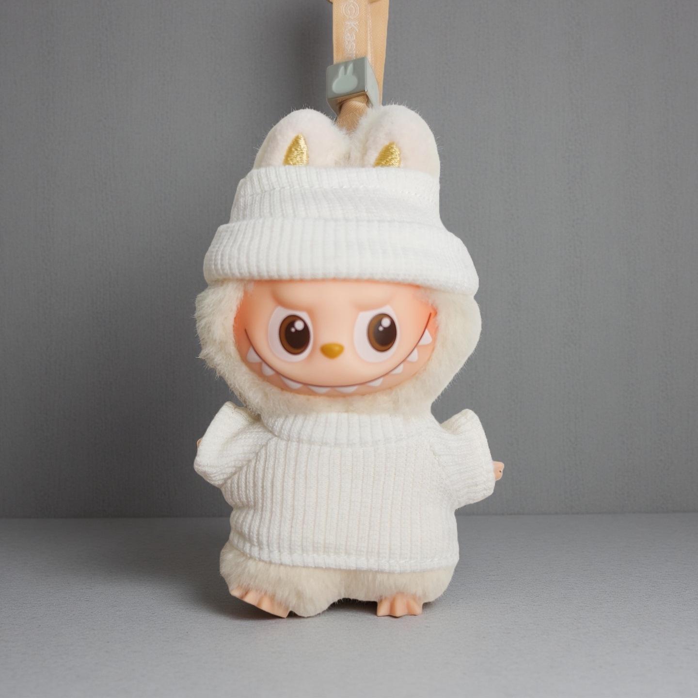 

Одежда для куклы Лабубу 4-го поколения: Рубчатая футболка Heart Code, повязка на голову, шляпа для мини-лабубу 10 см