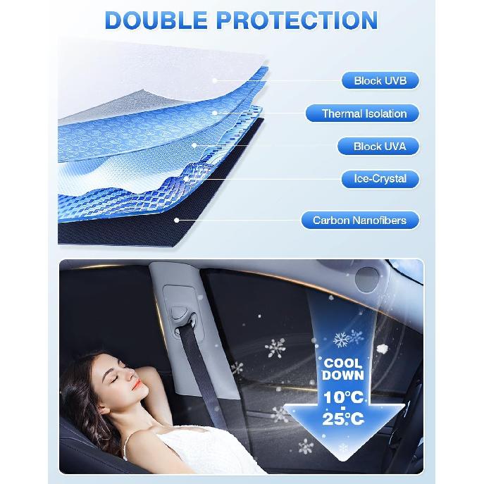 Frontrute solskjermdeksel Passer til Toyota 4Runner 2010-2023 2024 Side bakvindu Visir Full Window Visir Sett Personvern Behold kjøretøy