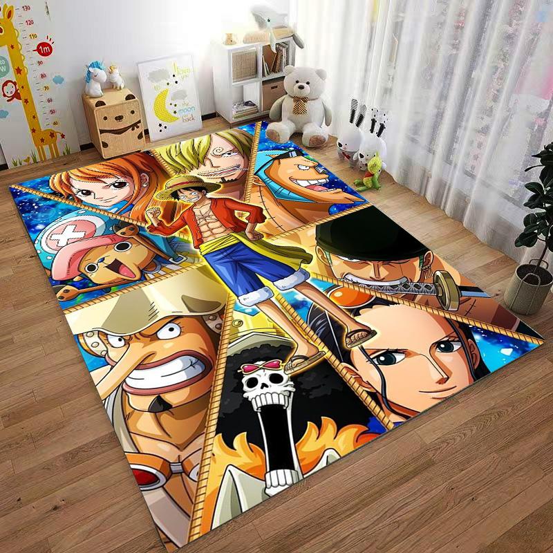 "One Piece Anime Carpet Featuring Straw Hat Crew Characters Design" Suitable for use as an anti-slip for living room bedroom sofas