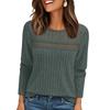 Autumn Casual Pullover with Loose Hollow Out Long Sleeved T-shirt Top