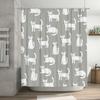 White Cat Shower Curtain Cute Bathroom Decor Set For Kids Bath Room Waterproof Fabric Home Decoration