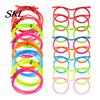 Odor-free Plastic Straw Funny Glasses Straw, Creative Eyewear Drinking Tube for Parties, Bendable Flexible Kids Safe Juice Soda Milk Tea, Novelty Gag