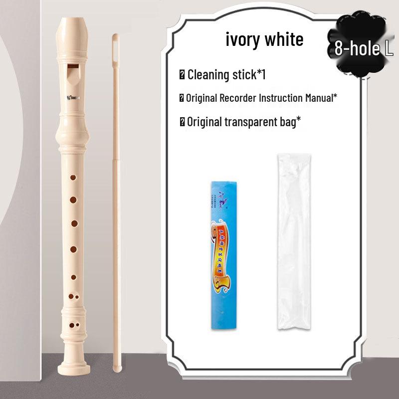 Swan ABS German Soprano Recorder for Students, 6/8-Hole, White Flute