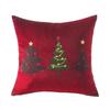 Festive Plush Pillowcase Christmas Tree Design Throw Pillow Cover Short Plush Component For Sofa Bed Decoration