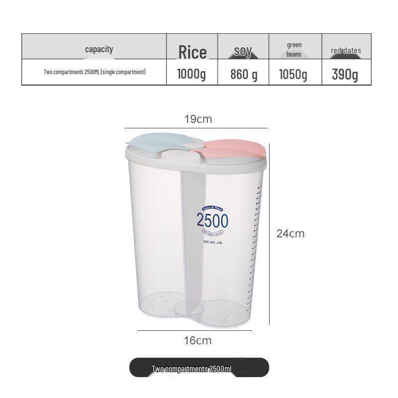 Transparent Sealed Kitchen Storage Box with Lid for Grains and Cereals