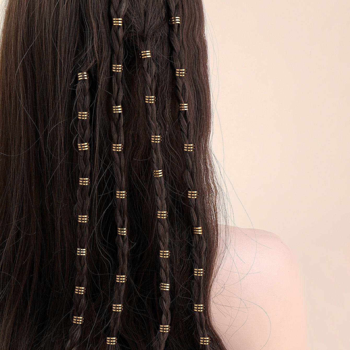 

11 шт. Европейские и американские популярные аксессуары для DIY париков, дредов, ювелирных изделий TEUMSHEIN, цветные геометрические простые косички, заколка для волос золотой