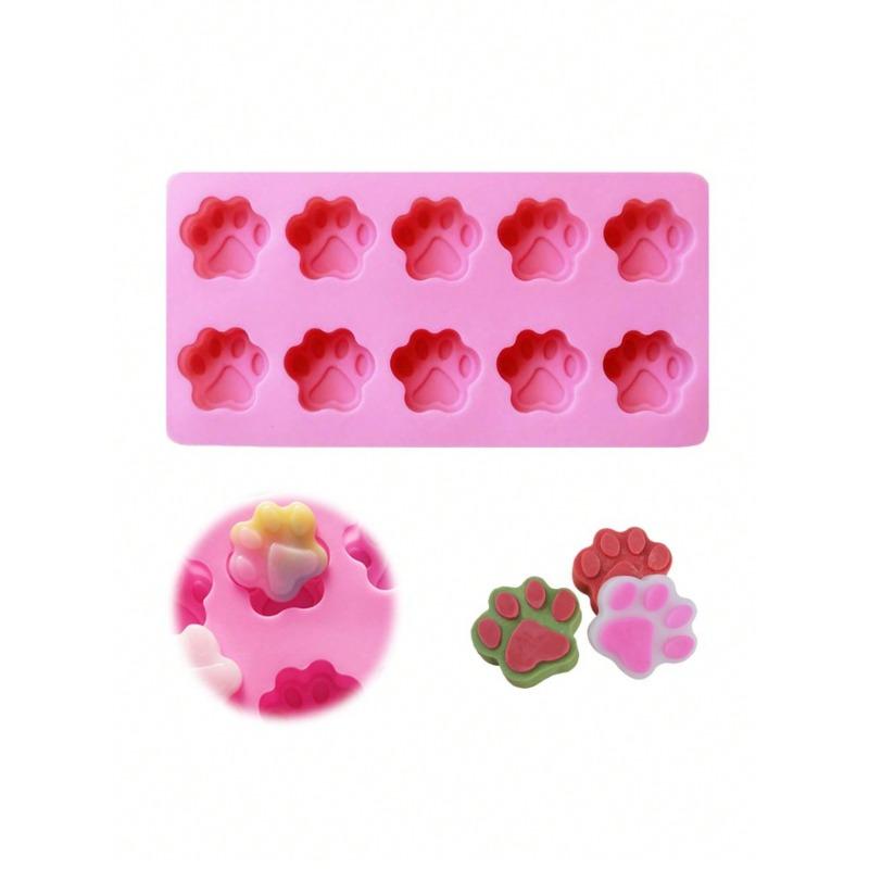 Puppy Dog Paw Baking Pan, Silicone Dog Paw & Bone Mold Set, Non-Stick Silicone Mold For Chocolate, Candy, Jelly, Ice Cubes, DIY Baking Tools 1 Pc Dog Paw разноцветный