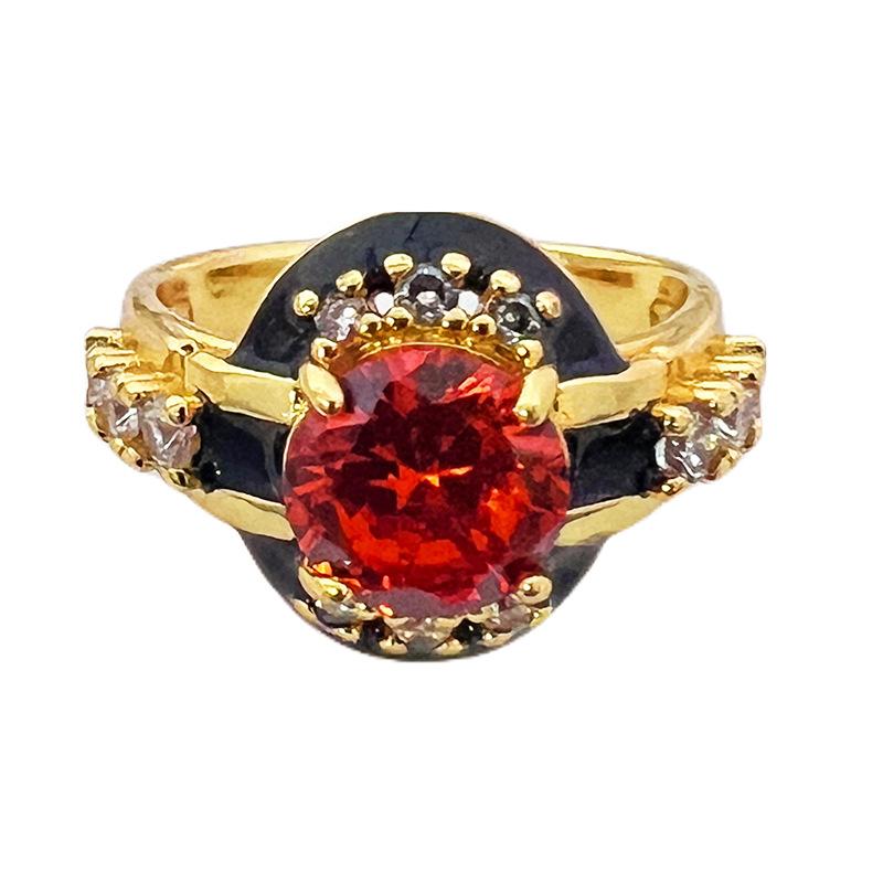 Vintage Medieval Open Ring High-End Light Luxury Set French Retro Heavy Industry Gold Antique Ring Women