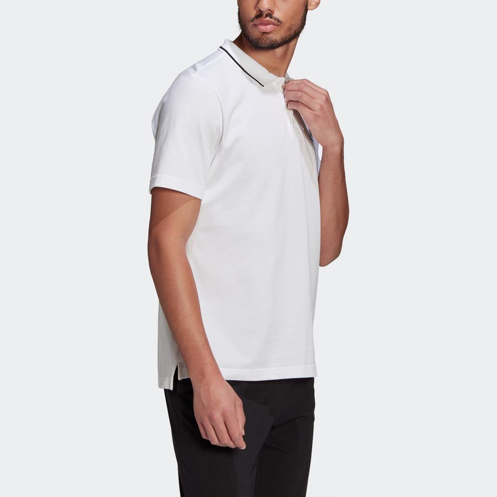 adidas Polo Shirts Men's White Polo Collar Moderate Straight Fit GK9221