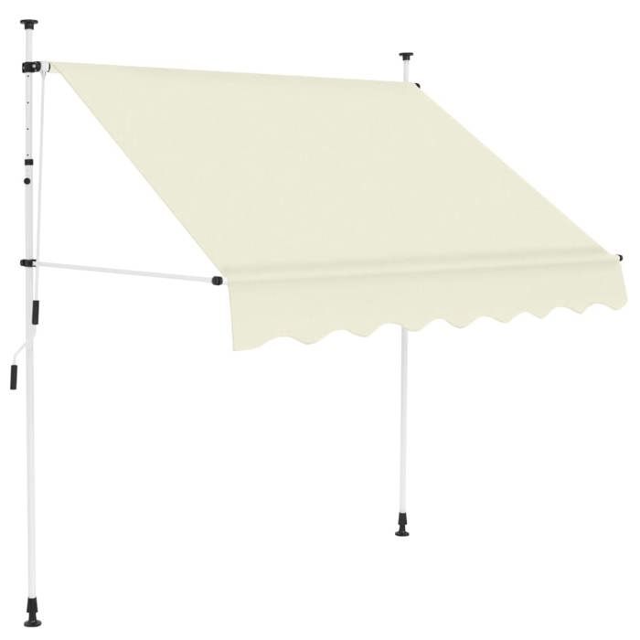 Retractable Awning - vidaXL - 150 Cm - Cream - Manual - UV and Weather Resistant