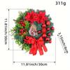 1Pc, Classic Simulated Wooden Flower Wreath Door Hanging Decorative Pendant 12Inch Christmas Wreath
