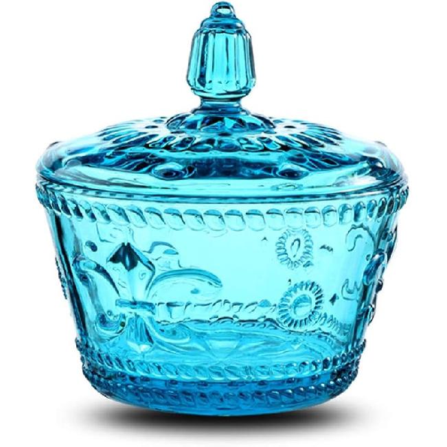 Europejski Retro Nostalgiczny Trójwymiarowy Reliefowy Kolorowy Szklany Słoik Słoik na Cukierki Słoik na Przyprawy z Pokrywką