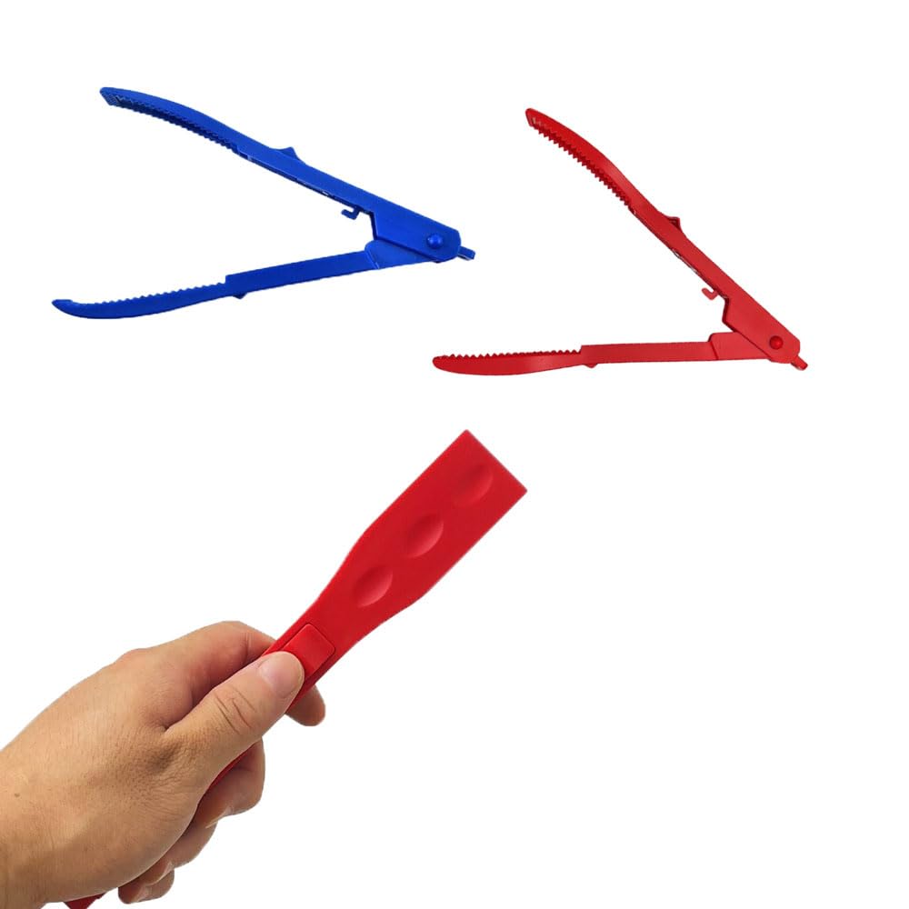 

Lightweight Crocodile-Style Fish Grips, Portable, Loss Prevention, Compact Fish Grips, Crocodile Grips, Fish Tongs, Fishing Tongs (2 Pieces, Black