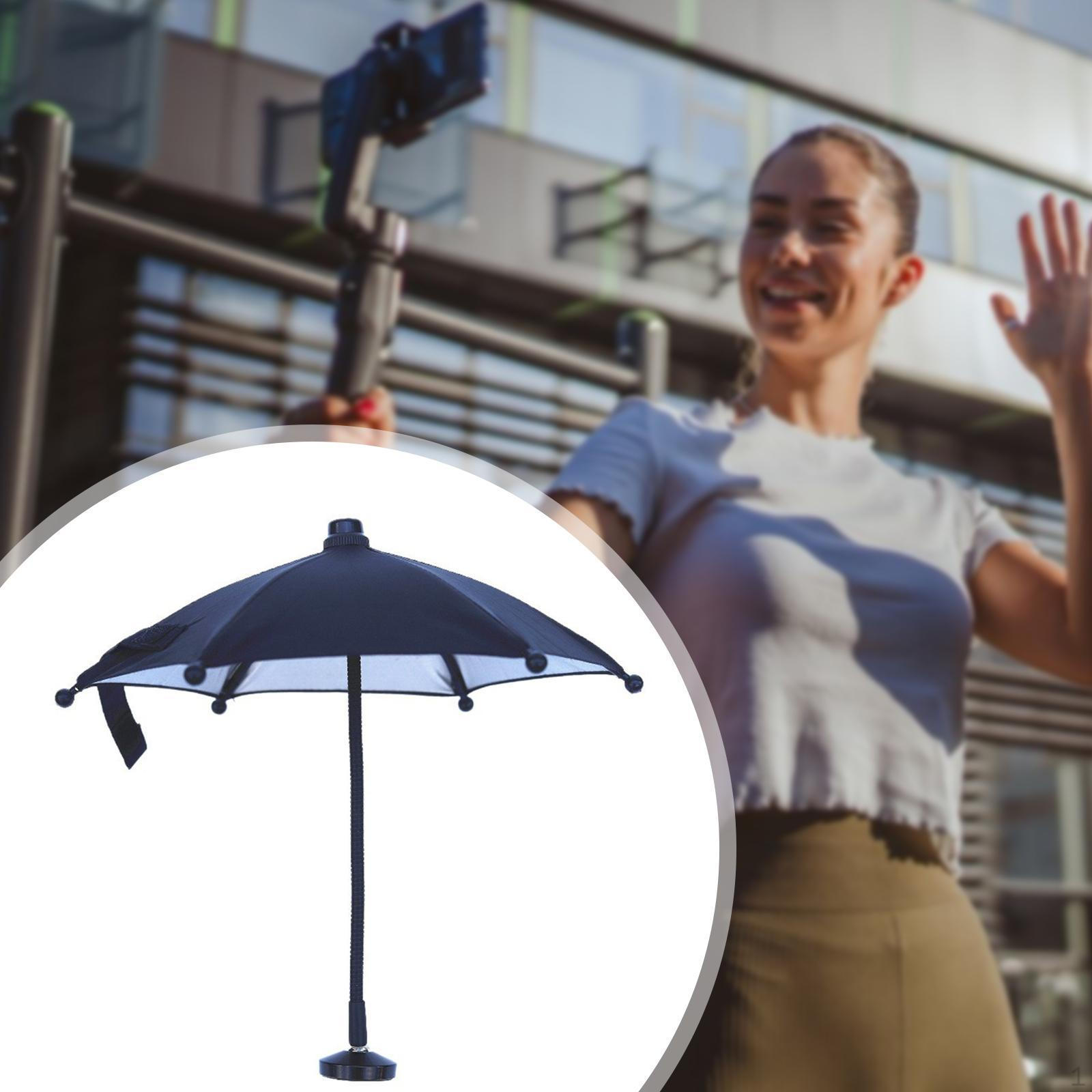 

Phone Umbrella Camera Compact Practical Flexible Adjustable Sunshades for Mobile чорний