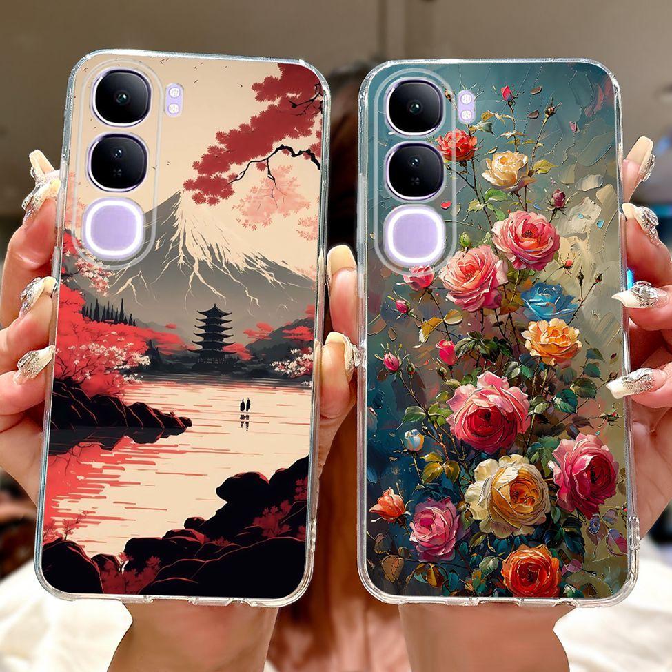For Vivo V40 Lite 5G IDN Case V2417 Clear Cute Cat Fashion Butterfly Love Painted Soft Phone Case For Vivo V40 Lite 4G IDN Cover