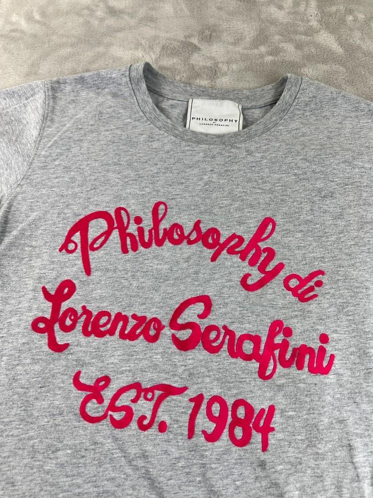 Philosophy di Lorenzo Serafini Gray Graphic Tshirt Women#039s Small Made in Italy Unisex T-Shirt S