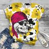 3D Printed Sunflower Series Short Sleeved Women's T-shirt Top