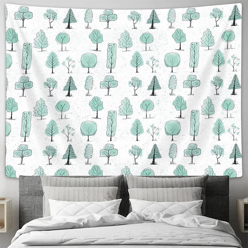 Bohemian Tapestry Nature Tree Wall Hanging Forest Decor Bedroom Living Room Aesthetic Wall Art Home Decor Backdrop