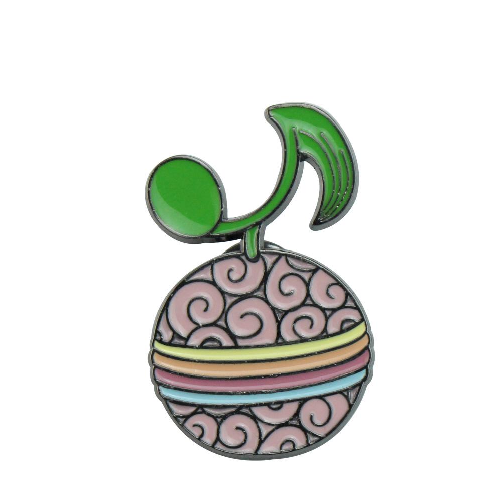 One Piece Devil Fruit Brooch - Ace Flame & Rubber Fruit Badge Jewelry