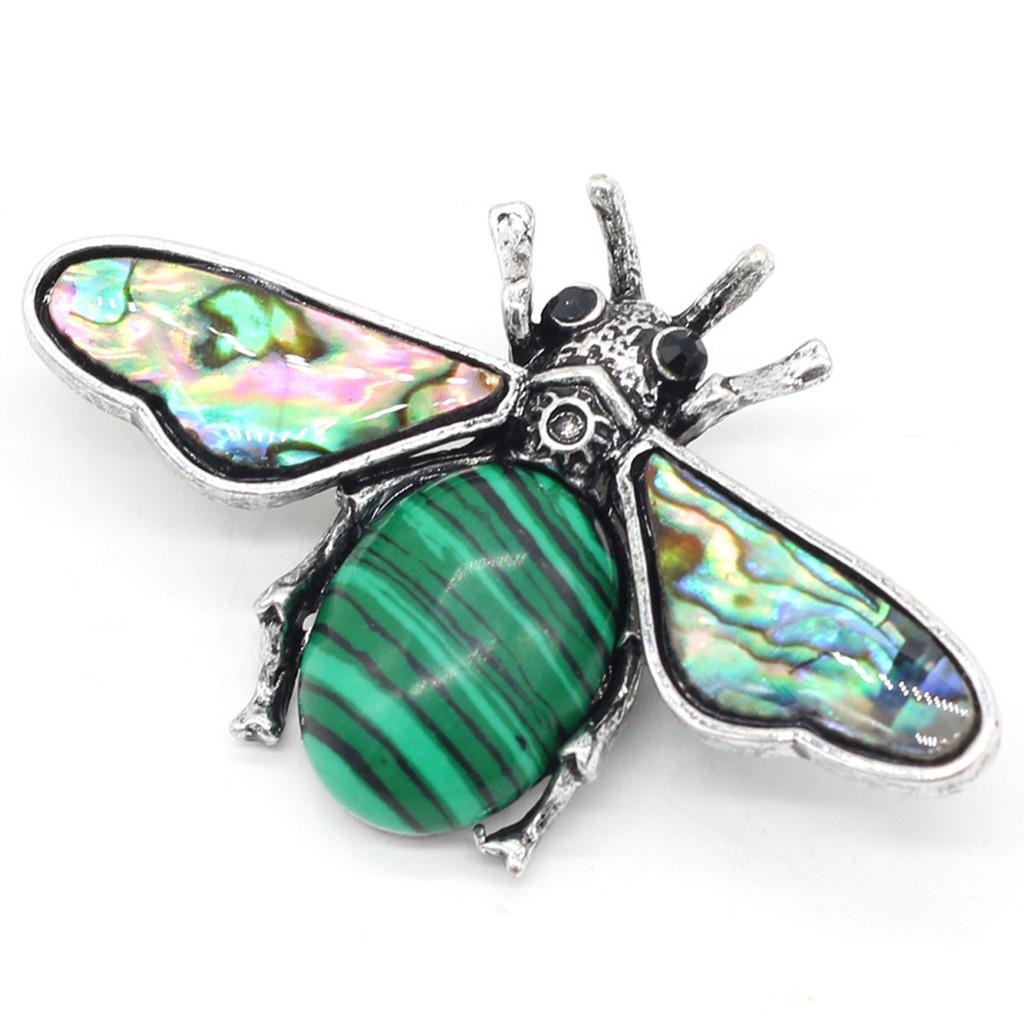 Classic Alloy Butterfly Brooch Pin With Faux Stone And Shell For Women Fashion Accessory